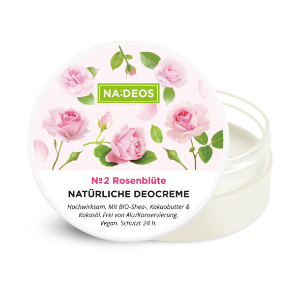 Natürliche Deocreme Na:deos Rosenblüte